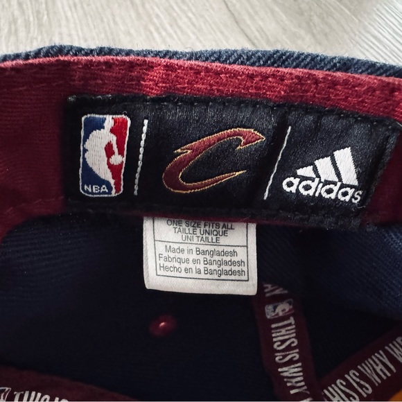 Adidas  Cleveland Cavilers Snapback Flat Brim Hat - Blue/Red/Yellow - Picture 10 of 11
